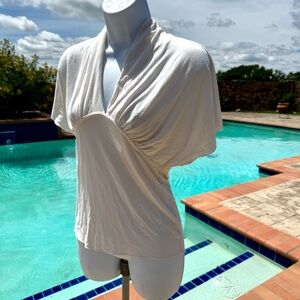 Boston Proper Cream Rayon Blend Top; Ivory; Size Small